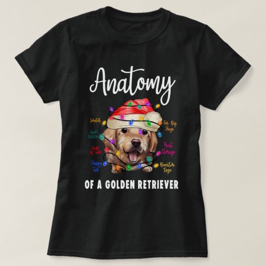 Anatomie van Golden Retriever Funny Retriever Dog  T-shirt (Design voorkant)