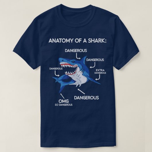 Anatomie van haaien t-shirt (Design voorkant)