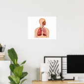 Anatomie van het ademhalingsstelsel van de mens poster (Thuiskantoor)