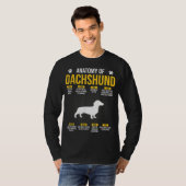 Anatomie van het Hondenliefhebber Dachshund T-shirt (Voorkant volledig)