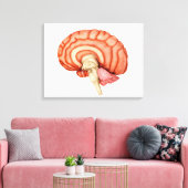Anatomie van het menselijk brein, zijdelings Uitzi Canvas Afdruk (Insitu (Woonkamer))