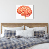 Anatomie van het menselijk brein, zijdelings Uitzi Canvas Afdruk (Insitu (Slaapkamer))