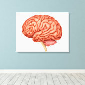 Anatomie van het menselijk brein, zijdelings Uitzi Canvas Afdruk (Insitu (Houten vloer))