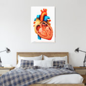 Anatomie van het menselijk hart, dwarsdoorsnede canvas afdruk (Insitu (Slaapkamer))