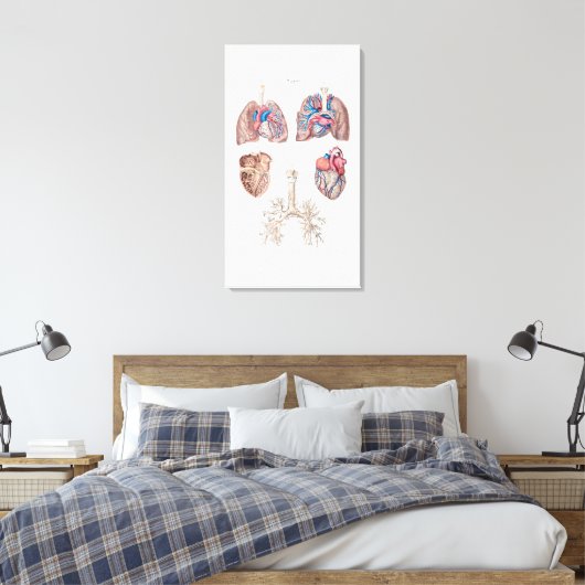  anatomie van het menselijk hart en de longen canvas afdruk (Insitu (Slaapkamer))