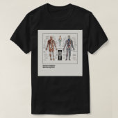 Anatomie van het menselijk lichaam antiek illustra t-shirt (Design voorkant)