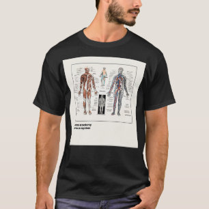 Anatomie van het menselijk lichaam antiek illustra t-shirt