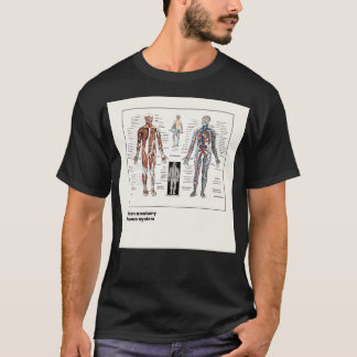 Anatomie van het menselijk lichaam antiek illustra t-shirt