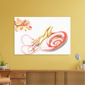 Anatomie van het menselijk oor, slijmvlieslabyrint canvas afdruk (Insitu (Woonkamer))