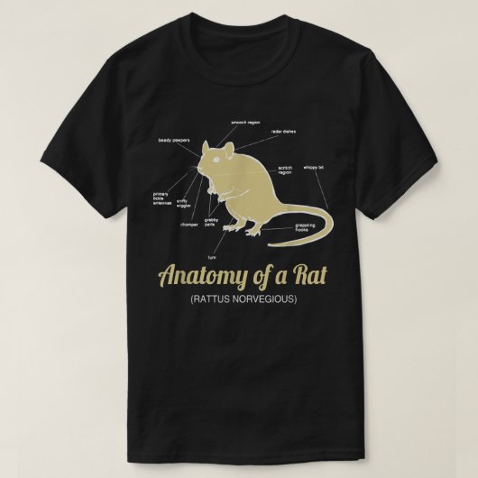 Anatomie van het shirt Pet Rat T (Design voorkant)