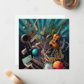 Anatomie van het Wenskaart Muziek Notitiekaartje (Voorkant / Achterkant in situ)