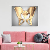 Anatomie van humaan bekkenbot 2 canvas afdruk (Insitu (Woonkamer))