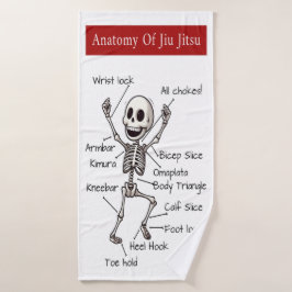 Anatomie van Jiu Jitsu BJJ Skeleton Inzendingen Gy Badhanddoek