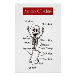 Anatomie van Jiu Jitsu BJJ Skeleton Inzendingen Gy Perfect Poster