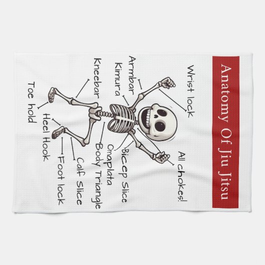 Anatomie van Jiu Jitsu BJJ Skeleton Submission Gui Theedoek (Horizontaal)