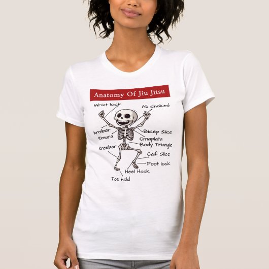 Anatomie van Jiu Jitsu Grappig BJJ skelet T-shirt (Voorkant)