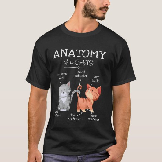 Anatomie van katten grap kat humor T-shirt kat min (Voorkant)