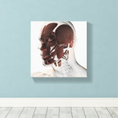 Anatomie van mannelijke gezichtsspieren, Uitzicht  Canvas Afdruk (Insitu (Houten vloer))