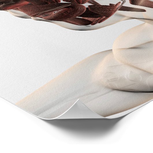 Anatomie van mannelijke gezichtsspieren, Uitzicht  Poster (Hoek)