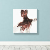 Anatomie van mannelijke spieren in bovenlichaam 1 canvas afdruk (Insitu (Houten vloer))