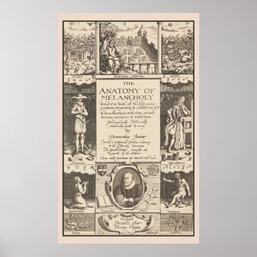 Anatomie van Melancholy 1621 Psychologisch Onderzo Poster (Voorkant)