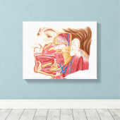 Anatomie van menselijke speekklieren canvas afdruk (Insitu (Houten vloer))