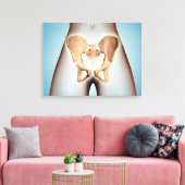 Anatomie van Pelvic Bone op het Vrouw lichaam Canvas Afdruk (Insitu (Woonkamer))