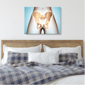 Anatomie van Pelvic Bone op het Vrouw lichaam Canvas Afdruk (Insitu (Slaapkamer))