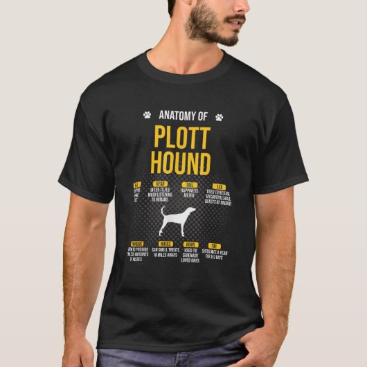 Anatomie Van Plott Hound Hond Liefhebber T-shirt (Voorkant)