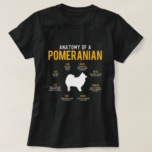 Anatomie van Pommerse Hondeneigenaar Dierenvriend  T-shirt (Design voorkant)