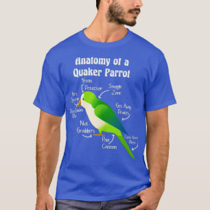 Anatomie van Quaker Parrot Monk Paraket T-shirt