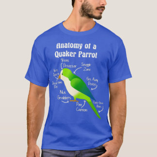 Anatomie van Quaker Parrot Monk Paraket T-shirt