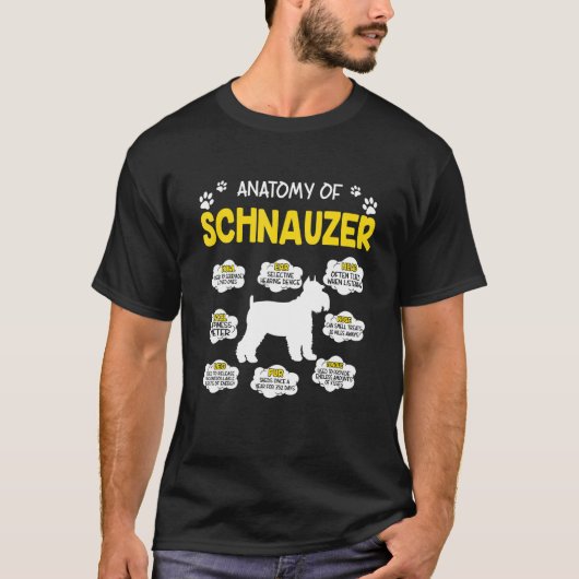 Anatomie van Schnauzer Dog T-shirt (Voorkant)