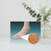 Anatomie van voetschimmel met microscopische close briefkaart (Staand voorkant)