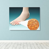 Anatomie van voetschimmel met microscopische close canvas afdruk (Insitu (Houten vloer))