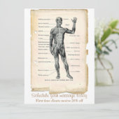 Anatomie Voorkant Vintage Tekening Kaart (Staand voorkant)