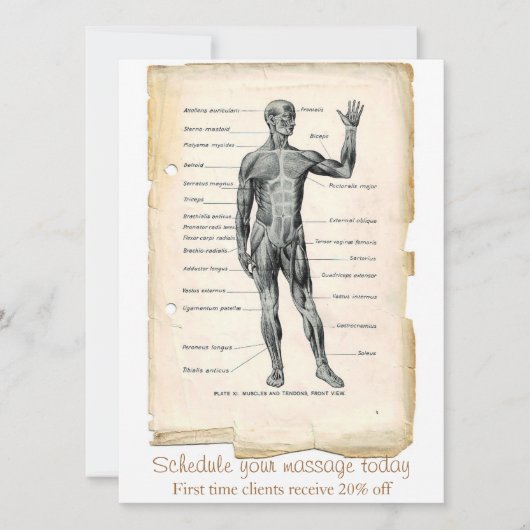 Anatomie Voorkant Vintage Tekening Kaart (Voorkant)