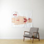 Anatomie vrouw voortplantingssysteem en longen wandkleed (In Situ (horizontaal))