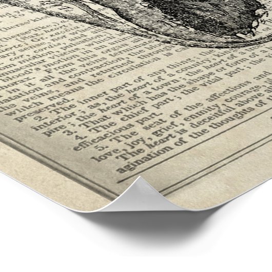 Anatomie Woordenboek Kunst Hart en Bloemen Poster (Hoek)