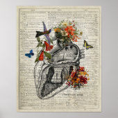 Anatomie Woordenboek Kunst Hart en Bloemen Poster (Voorkant)