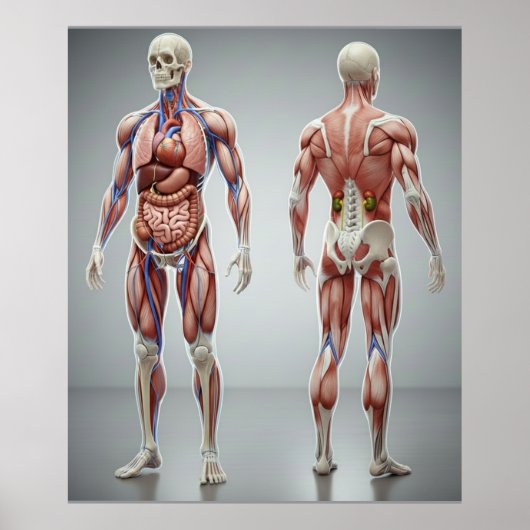 Anatomieposter Menselijk Lichaam voor Kinderen Wet Poster (Voorkant)