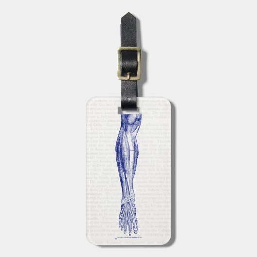 anatomiespieren van het beenblauw bagagelabel (Voorkant verticaal)