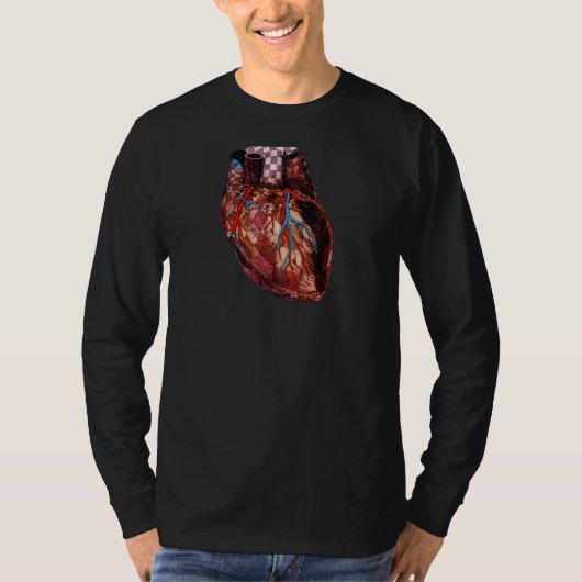 Anatomisch Correct Menselijk Hart Illustrat T-shirt (Voorkant)