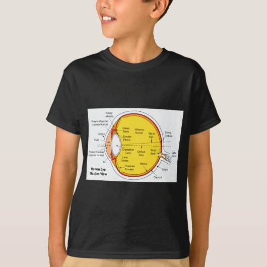 Anatomisch diagram van de humaan-oogbal t-shirt (Voorkant)