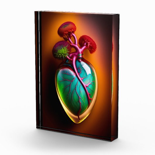 Anatomisch Glas Hart Digitale Kunst Acryl Blok (Rechts)
