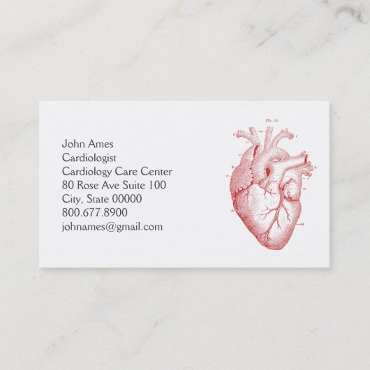 Anatomisch hart-cardioloog visitekaartje (Achterkant)