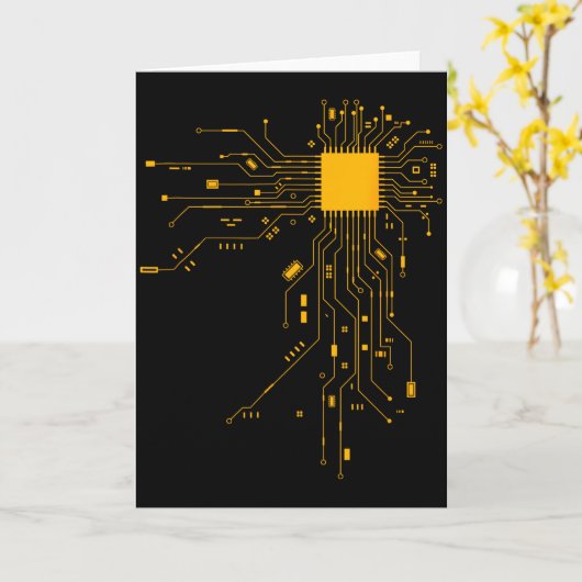 Anatomisch Hart Cpu Processor Computerwetenschap P Kaart (Gele Bloem)