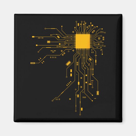 Anatomisch Hart Cpu Processor Computerwetenschap P Magneet (Voorkant)