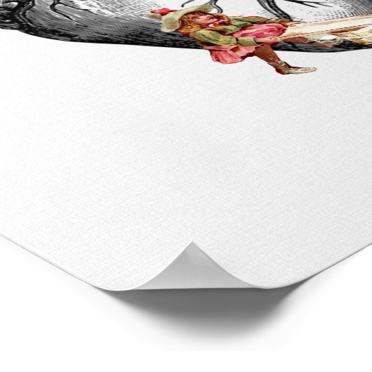 Anatomisch hart en bloemen Anatomische hartprin Poster (Hoek)