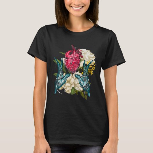 Anatomisch Hart en Bloemen Doctor Valentijn T-shirt (Voorkant)